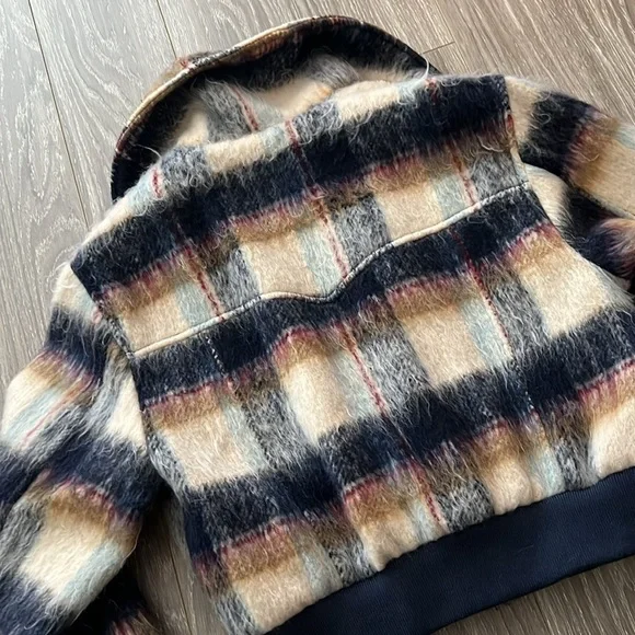 7 For All Mankind Plaid Jacket - Black, Cream, Tan - Picture 5 of 5